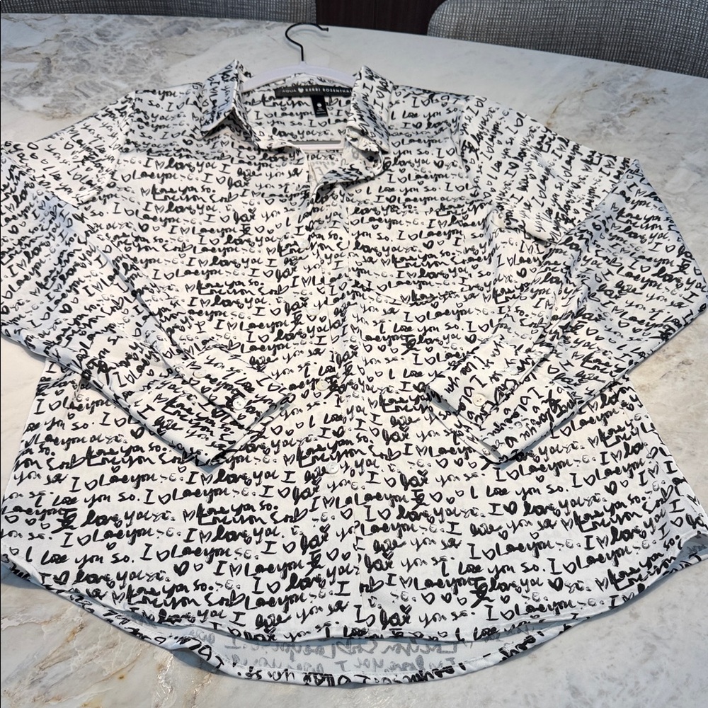 Rosenthal Black Script on White Casual Shirt